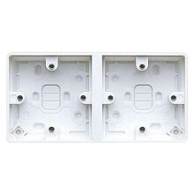 MK - 2 Gang White Surface Pattress Box, 38mm