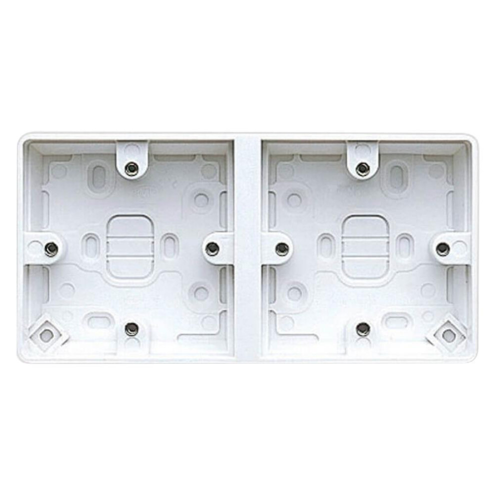 Mk - 2 Gang White Surface Pattress Box, 38Mm 5017490223821