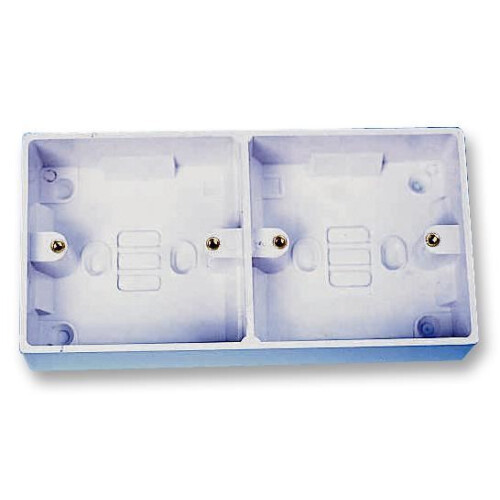 PRO ELEC - 2 Gang White Pattress Box, 32mm