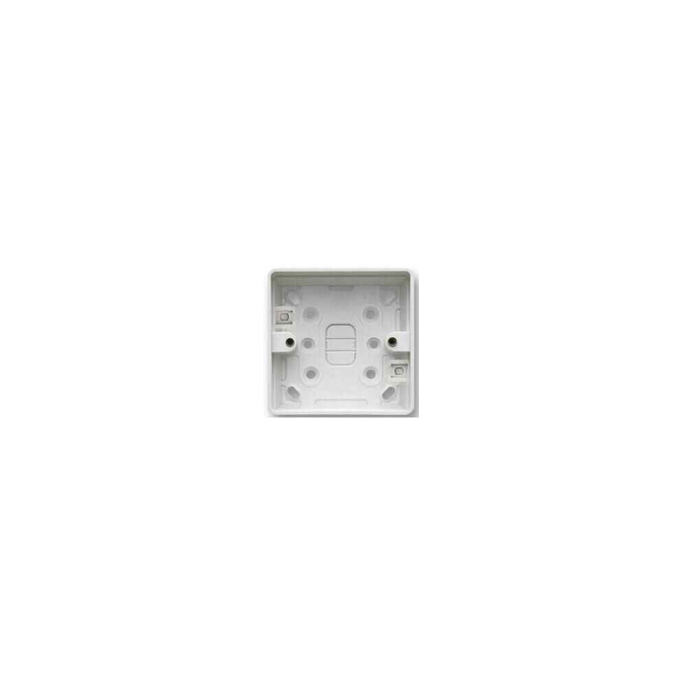 Mk - 1 Gang White Pvc Surface Back Box, 1X Round Push-Out 5017490022059