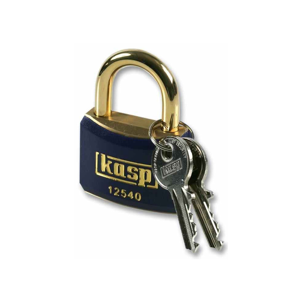 Kasp Security - Blue Padlock With Brass Shackle Keyed Alike 40Mm 5013969901719