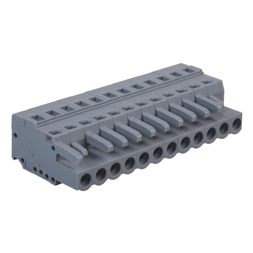 Wago - Pluggable Terminal Socket Connector With Cage Clamp Actuation, 12 Way, 2.5Mm Pitch, Grey 3561104162256