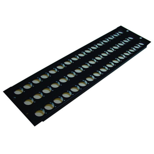 PENN ELCOM - 19" 48 Hole Rack Panel Punched for D-Series Connectors - 3U
