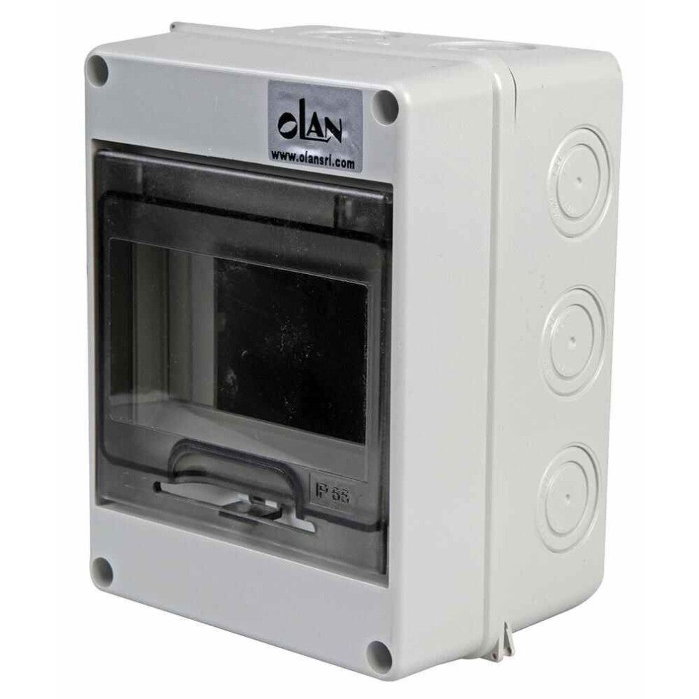 Olan Ip65 Abs 4 Module Wall Mount Enclosure With Transparent Lid 160X120x90mm 8026756400316