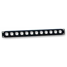 ADAM HALL HARDWARE - 19" Rack Panel with 12 XLR Holes & Tie Bar - 1U