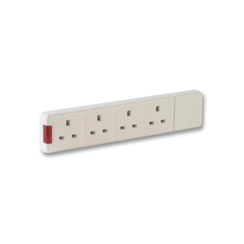 Pro Elec - 4-Gang Socket 13A 240V White 3561214112097
