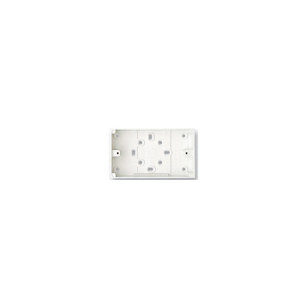 Mk - 2 Gang White Pvc Surface Back Box, 2X Oval Push-Out 5017490022080