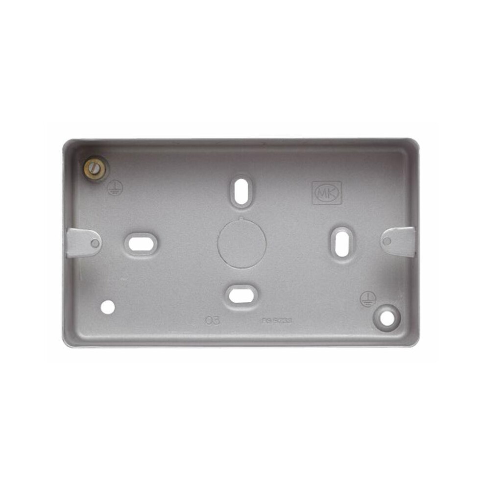 Mk - 2-Gang Steel Surface Back Box With Knockouts 5017490223920