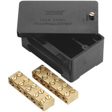 CLICK - 100A 2 Pole 5x35mm² Link Box, Black