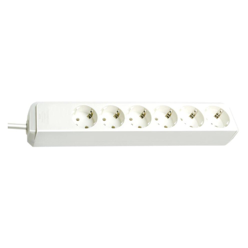 Brennenstuhl - Eco-Line Unswitched Euro Mains Extension Lead, 6 Gang, 1.5M Lead, White 3561214182038