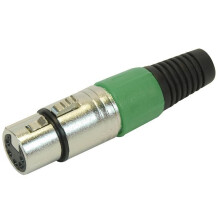 PRO SIGNAL - 5 Pole XLR Socket with Green Coloured Strain Relief