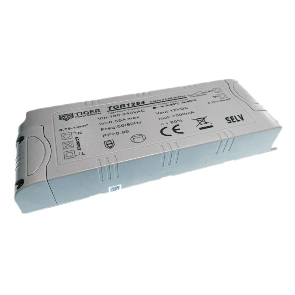 Tiger Power Supplies - 12V, 7A, 84W, Constant Voltage Led Driver, Dimmable 3561224142701