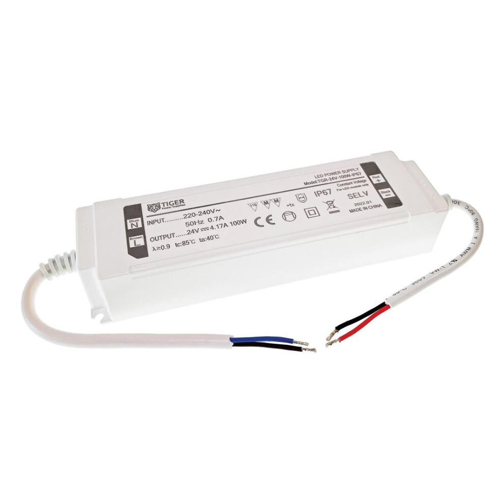 Tiger Power Supplies - 24V, 4.16A, 100W, Constant Voltage Led Driver, Ip67 3561224152557