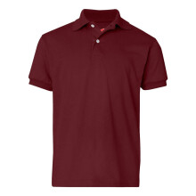 (S, Maroon) Hanes Youth Ecosmart Jersey Polo