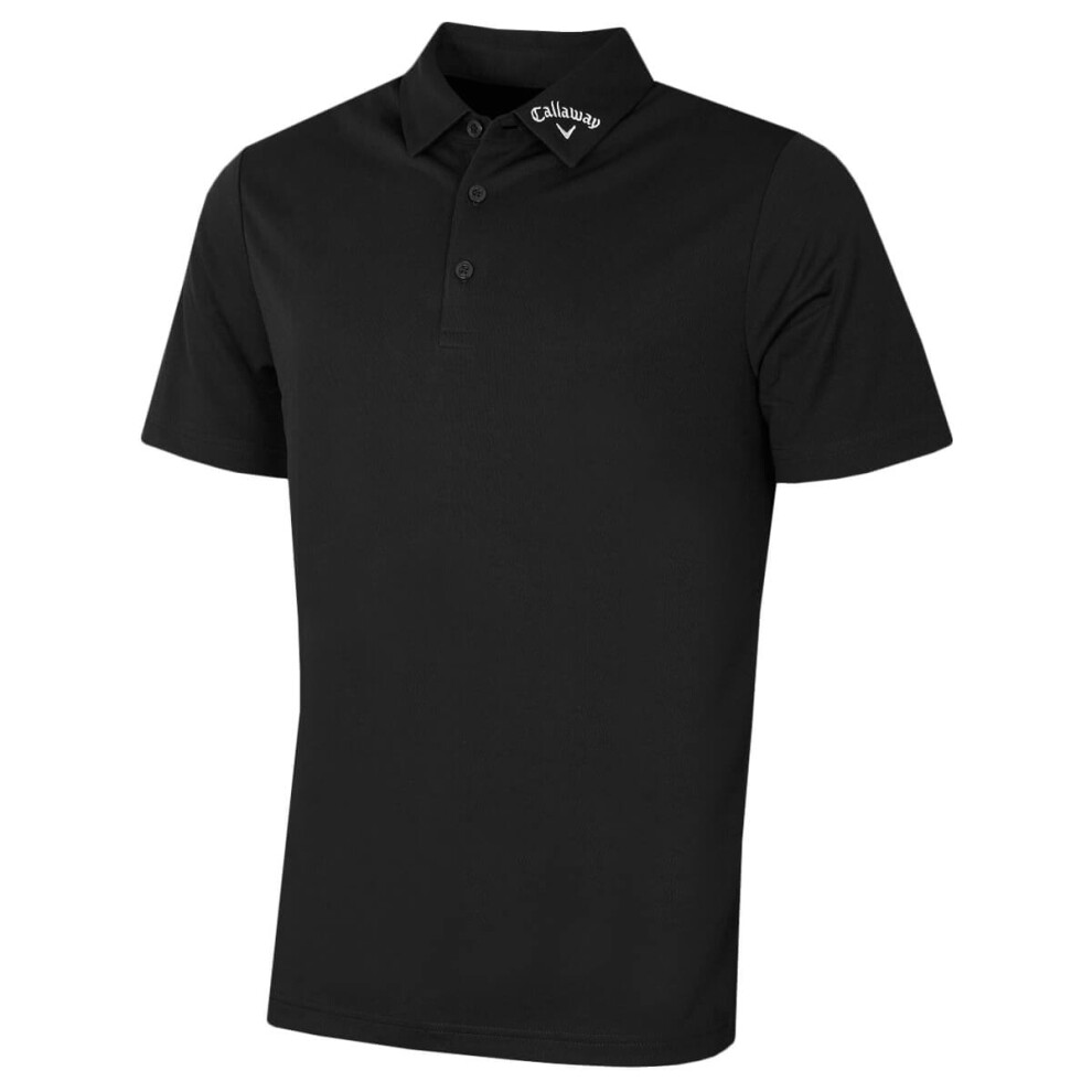 (XXL, Caviar) Callaway Golf Mens Ace Micro Texture OptiDri SwingTech Polo Shirt