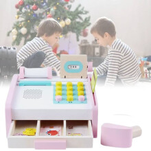 Registratori di cassa in legno Puzzle Giocattoli Modello Pulsante girevole Push Pull Cassetto Bambino Regalo