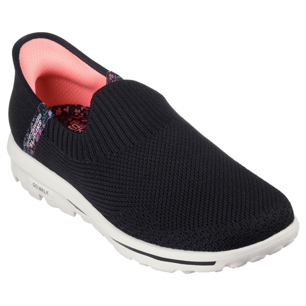 Skechers Slip-Ins - Go Walk Travel Womens Shoe | Black/White | All Sizes