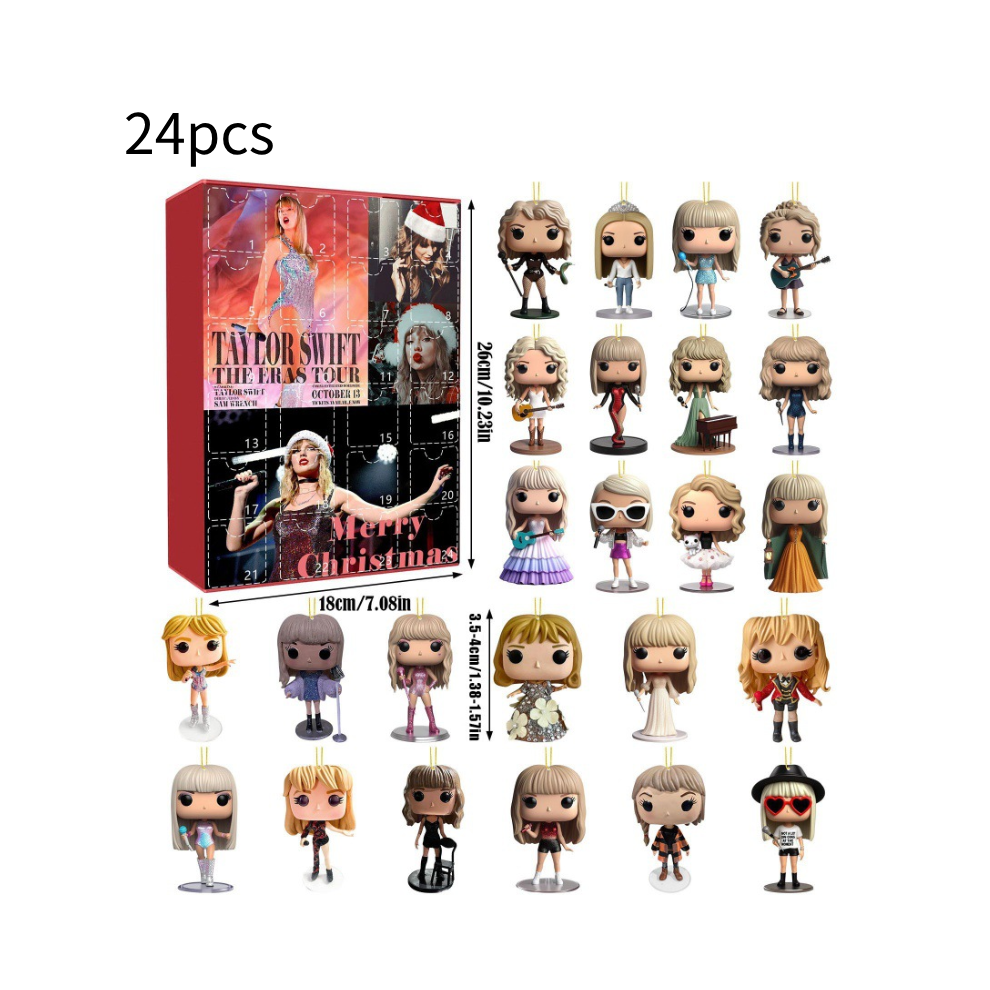 Veishet (Style A) Christmas 24 Days Countdown Advent Calendar Taylor Swift Keychain Blind Box