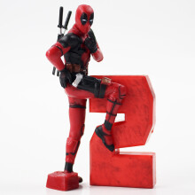 (A with Box) 7-10cm Marvel Avengers Deadpool X-Men Corps with Sword Weapons Number Mini Model Toys Dolls
