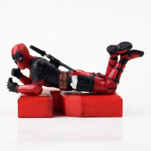 (B with Box) 7-10cm Marvel Avengers Deadpool X-Men Corps with Sword Weapons Number Mini Model Toys Dolls