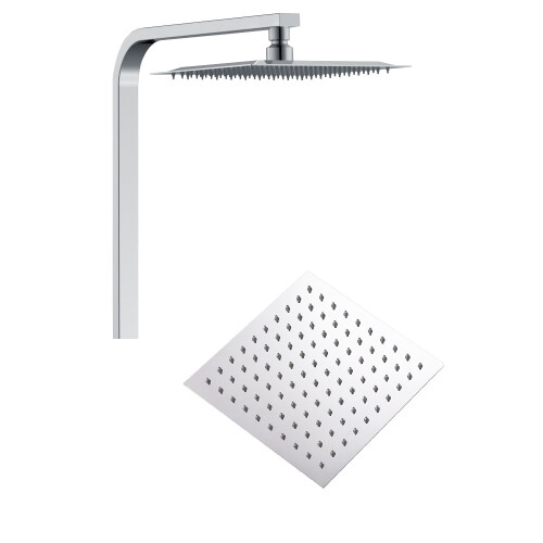 AICA Modern Square Chrome Exposed Thermostatic Mixer Shower Head Handheld 1