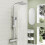 AICA Modern Square Chrome Exposed Thermostatic Mixer Shower Head Handheld 1
