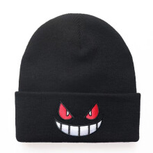 (A) Anime Unisex Winter Gengar Hat Adult Embroidered Knitted Autumn Winter Warm Hat Christmas Gift Cosplay Prop