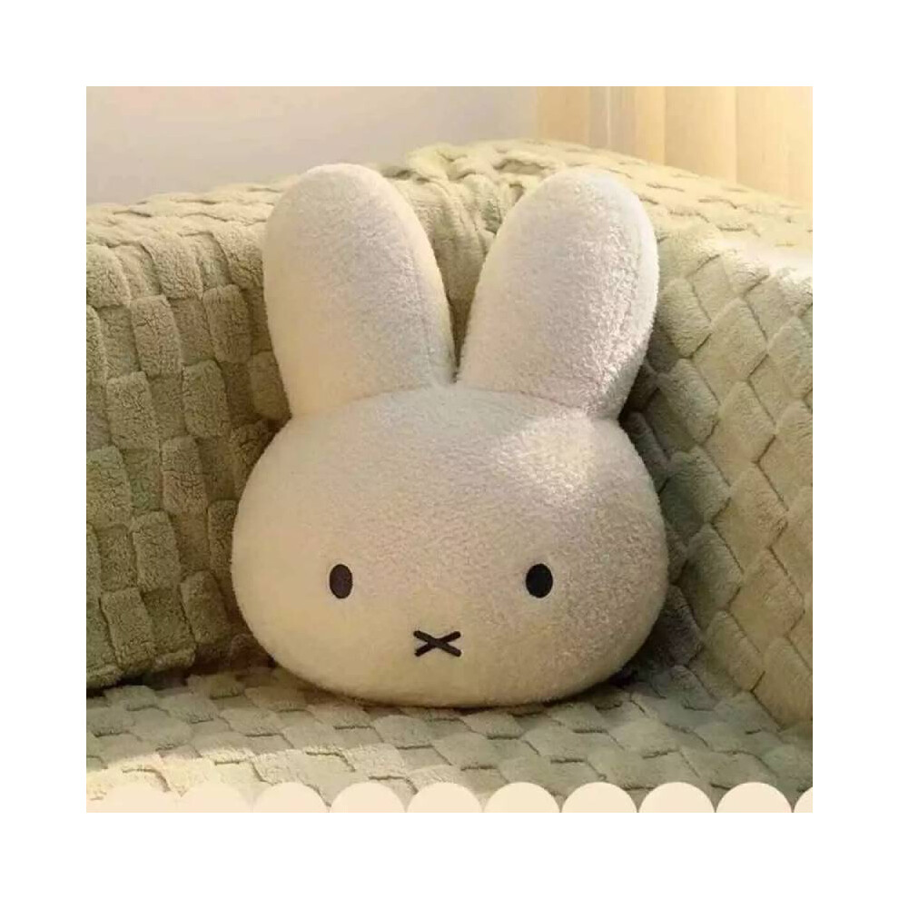40cm Beige White Huge Miffy Mascot Rabbit Face Sleeping Cushion Hug Bed Pillow
