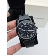EMPORIO ARMANI AR11133 MEN'S WATCH BLACK STRAP BLACK DIAL BLACK CASE