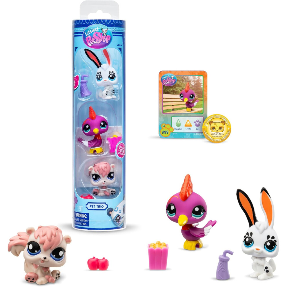 Littlest Pet Shop Bandai Series 2 Pet Trio Tube PARK Pets