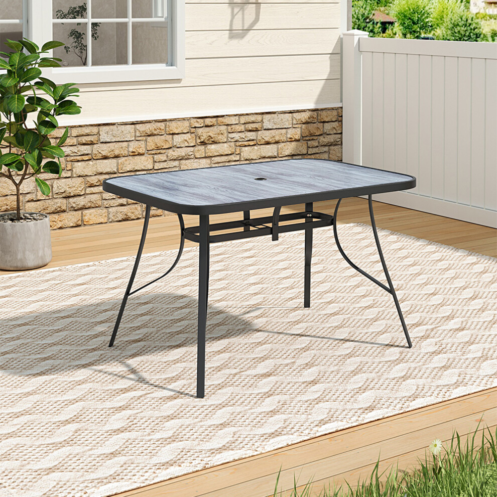 Rectangular Outdoor Table with Umbrella Hole All Weather Outdoor Table for Garden 1200mm(L)