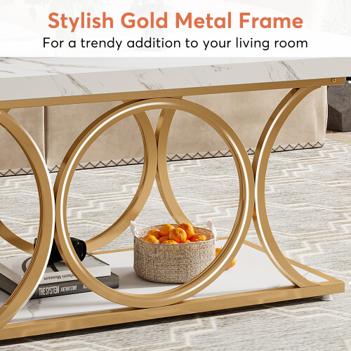 Tribesigns Tribesigns Rectangle Coffee Table, 120 cm Modern Coffee Tables 2
