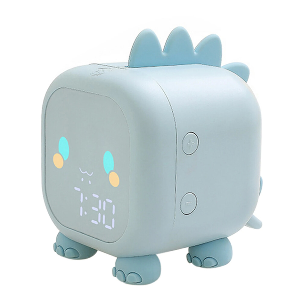 (blue) Kids Alarm Clock Cute Dinosaur Digital Alarm For Kids Bedside Clock Children Sleep Trainier Wake Up Night Light Gifts