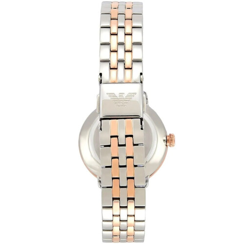 Armani ARMANI AR11157 WOMEN'S WATCH SILVER ROSE GOLD STRAP WHITE DIAL 2
