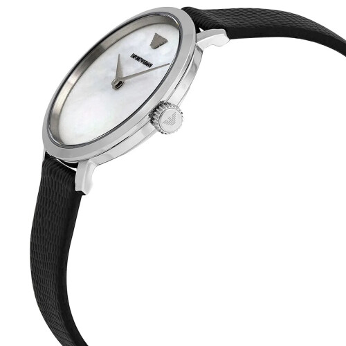 Armani ARMANI MINI AR11159 WOMEN'S WATCH BLACK STRAP WHITE DIAL SILVER CASE 2
