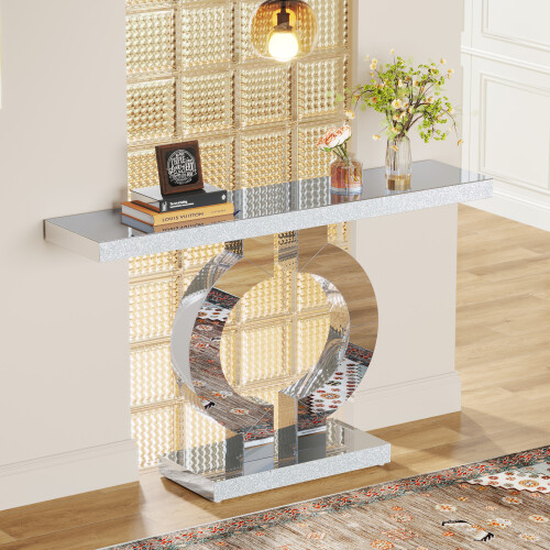 Tribesigns Tribesigns 43-Inch Mirrored Console Table, Modern Entryway Table 2