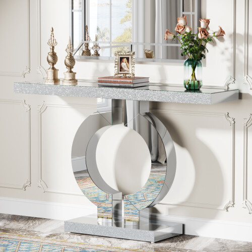 Tribesigns Tribesigns 43-Inch Mirrored Console Table, Modern Entryway Table