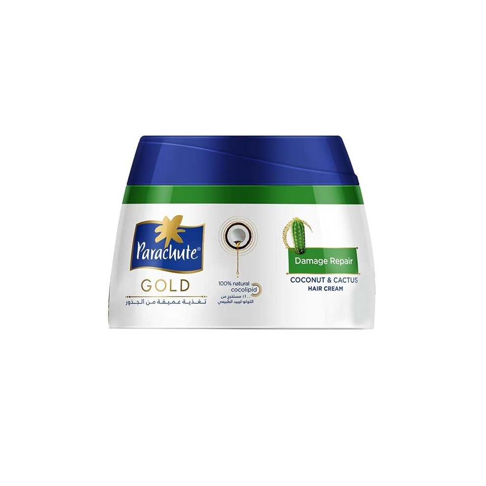 Parachute Damage Repair Coconut & Cactus Hair 140Ml - Intensive Nourishing Formula For Stronger, Healthier Hair Gold/Cream