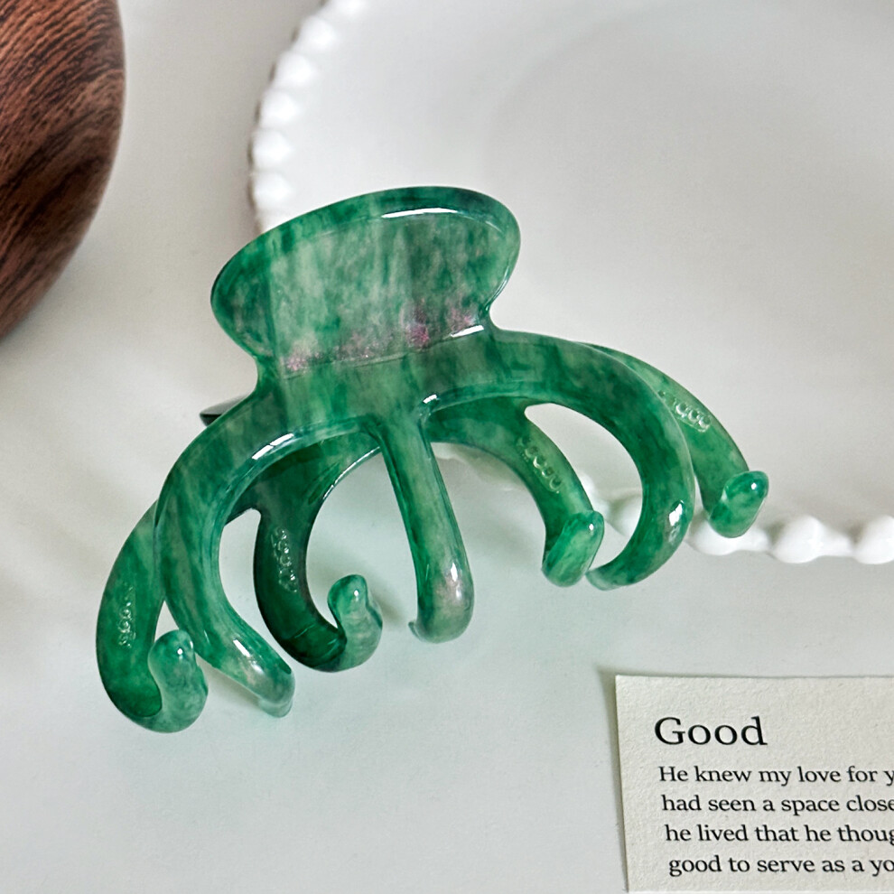 (Green) High Quality Thick Large Acetate Hair Claw Clip For Stylish Updos And Ponytails Green