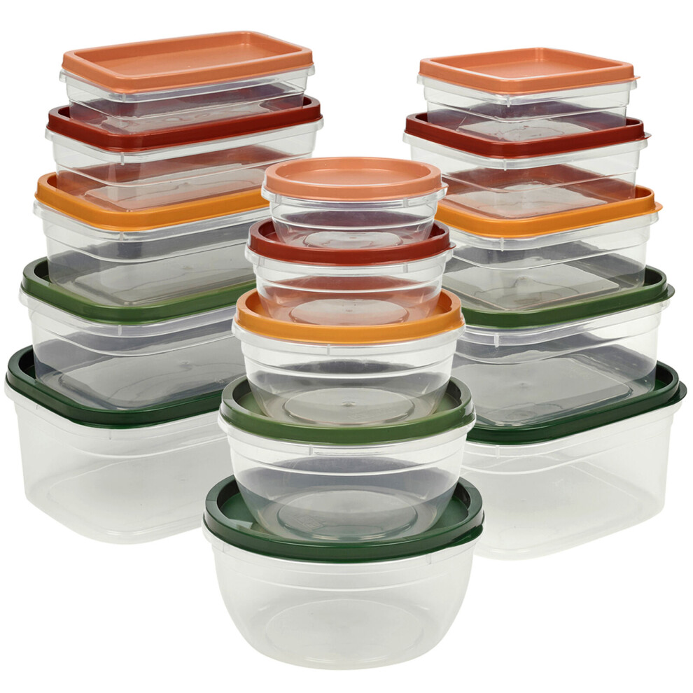 (1 of Each Set) 5-Piece Plastic Food Storage Set with Airtight Lids