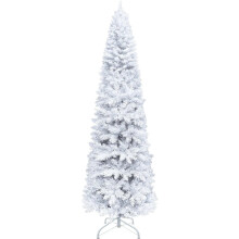 5FT Slim Artificial Christmas Tree Bushy Pencil Pine with Metal Stand