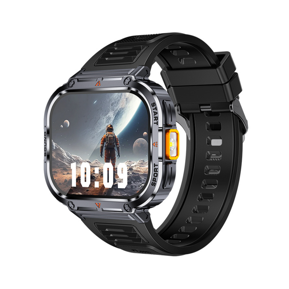 Chronus Smartwatch With Bluetooth Calling, Flashlight, Heart Rate, Blood Oxygen, And Blood Pressure Monitoring, And Multi-Sport Modes(Black) Black 6976918003393