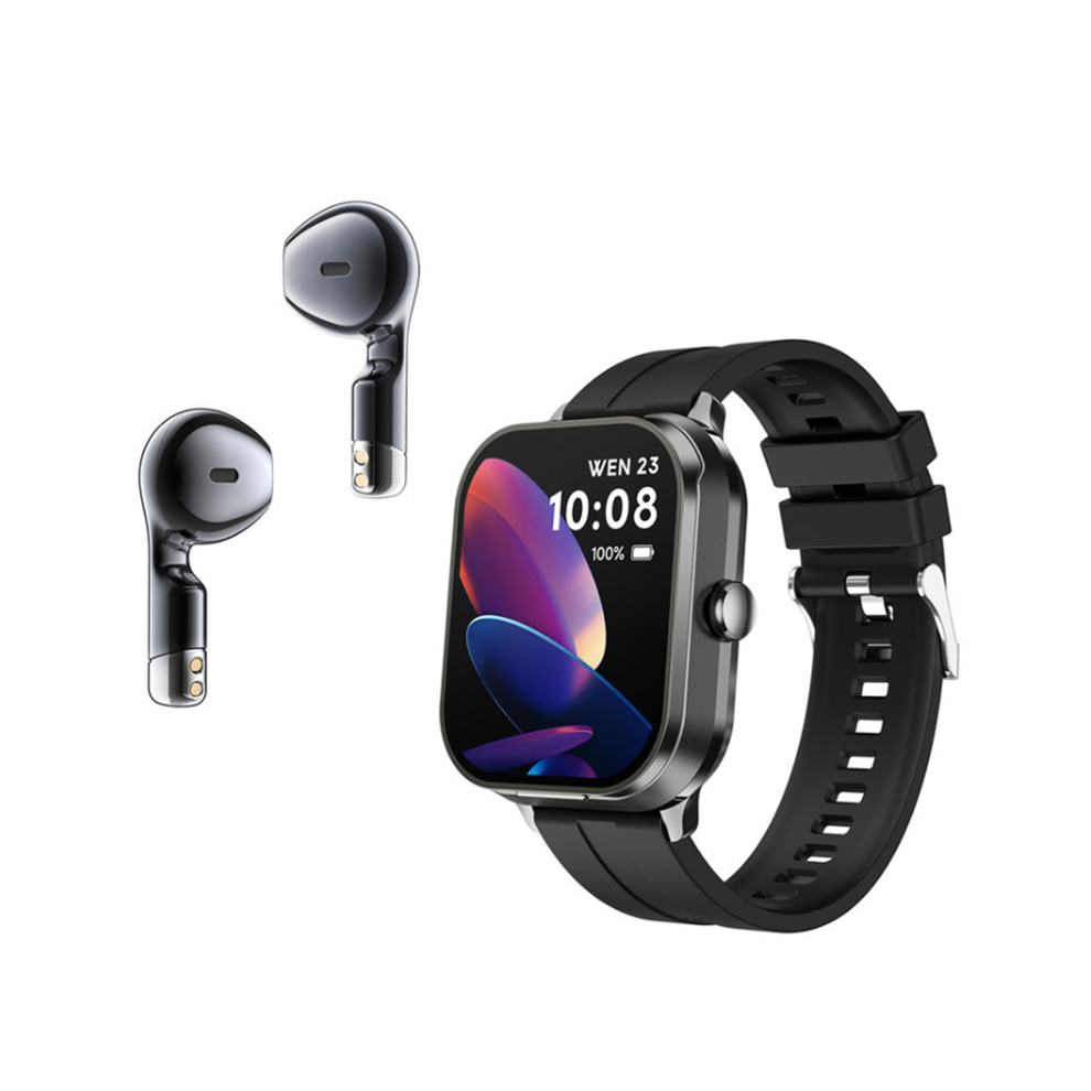 Chronus Smartwatch With Tws Earbuds 2-In-1, Bluetooth Calling, Sports Watch, Heart Rate, And Health Monitoring(Black) Black 6976918003140