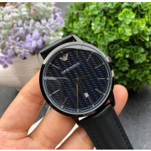 EMPORIO ARMANI AR11190 MEN'S WATCH BLUE STRAP BLUE DIAL BLACK CASE