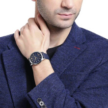 EMPORIO ARMANI AR11216 MEN'S WATCH BLUE STRAP BLUE DIAL SILVER CASE