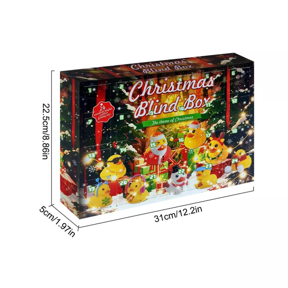 (Christmas Box) Rubber Duck Advent Calendar Christmas Countdown 24 Days Ducks Toy Kids Gift