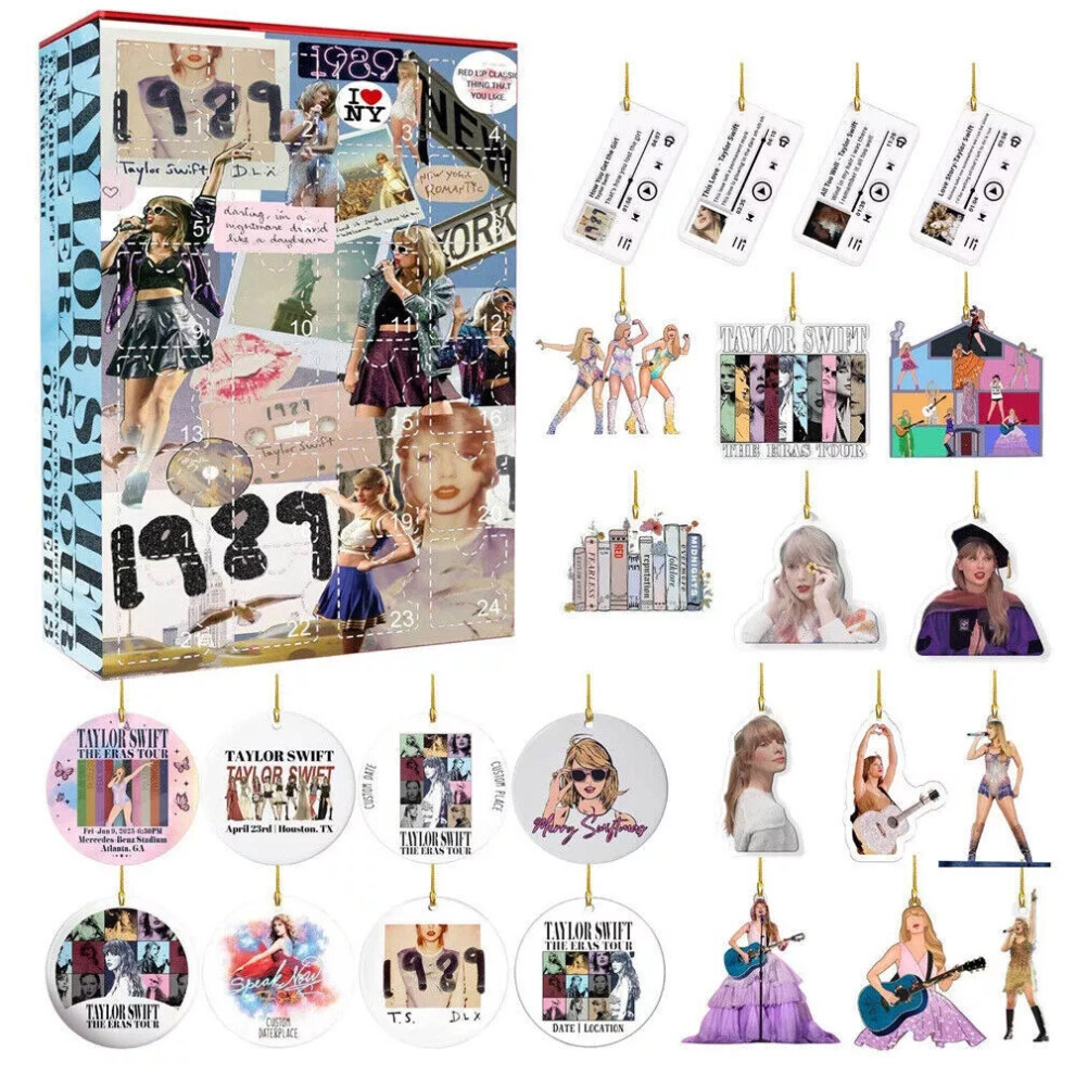 (D) Advent Calendar Christmas 24 Days Countdown Blind Box Taylor Swift Pendants