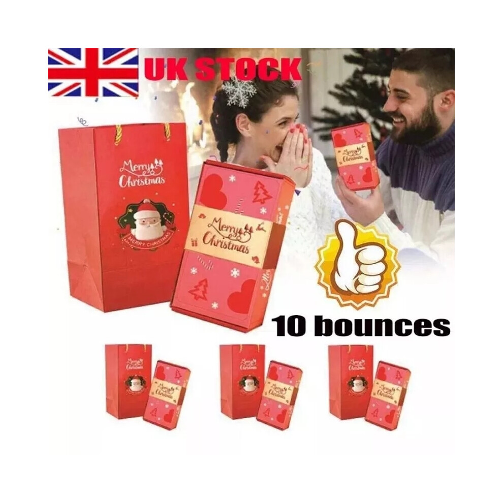 Bghone (10 Bounces) 6/12 Bounces Christmas Gift Box Creating Most Surprising Gift Folding Surprise