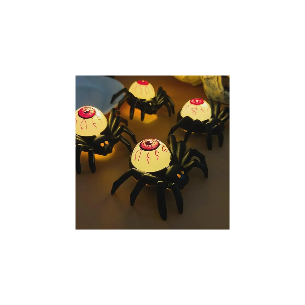 Halloween LED Candle Light Plastic Spider 2Pcs