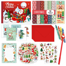 Christmas Diy Diary Set New Year Gift Scrapbook Diary Set Party Invitation Holiday Greeting Cards Set With Sticker Pen